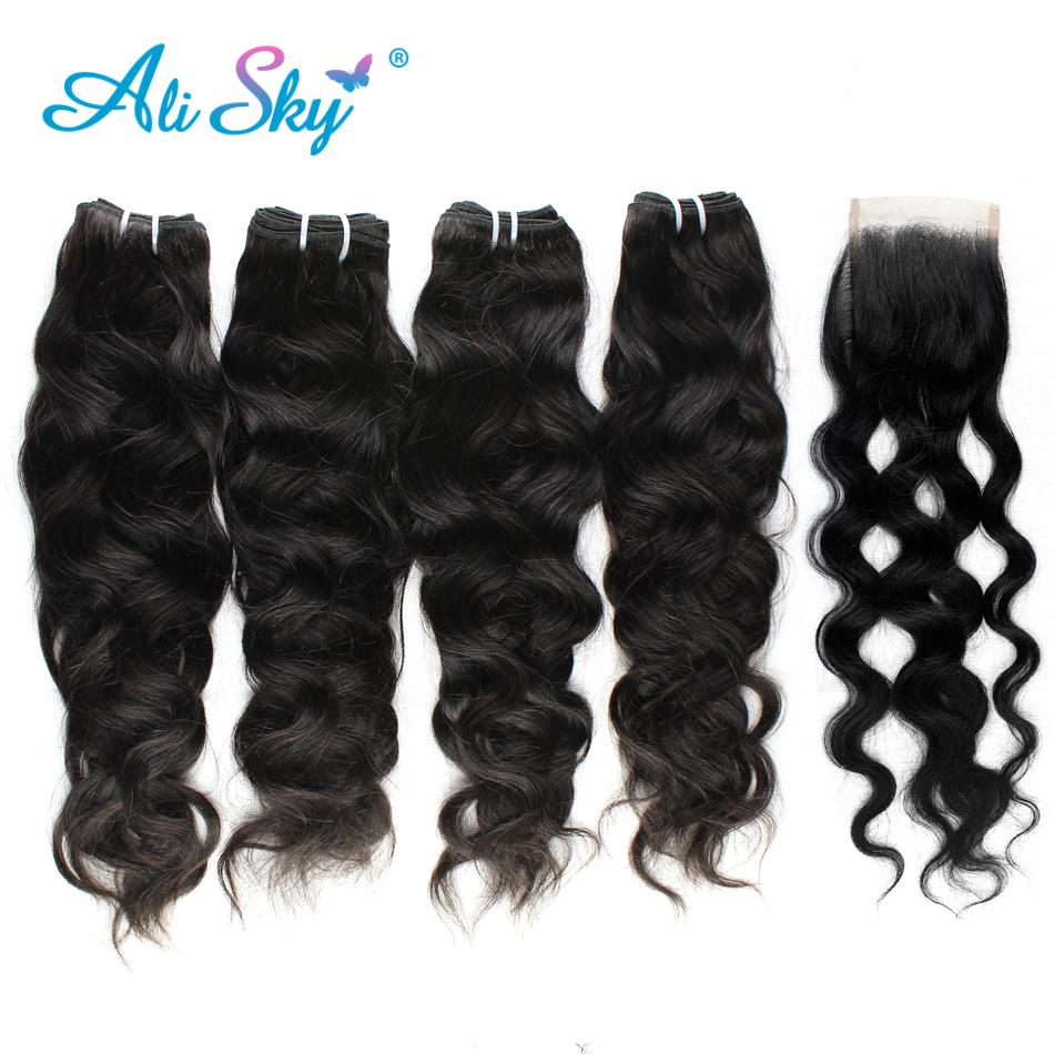 Alisky Peruvian Hair 4 BundlesClosure ڿ ̺ ..